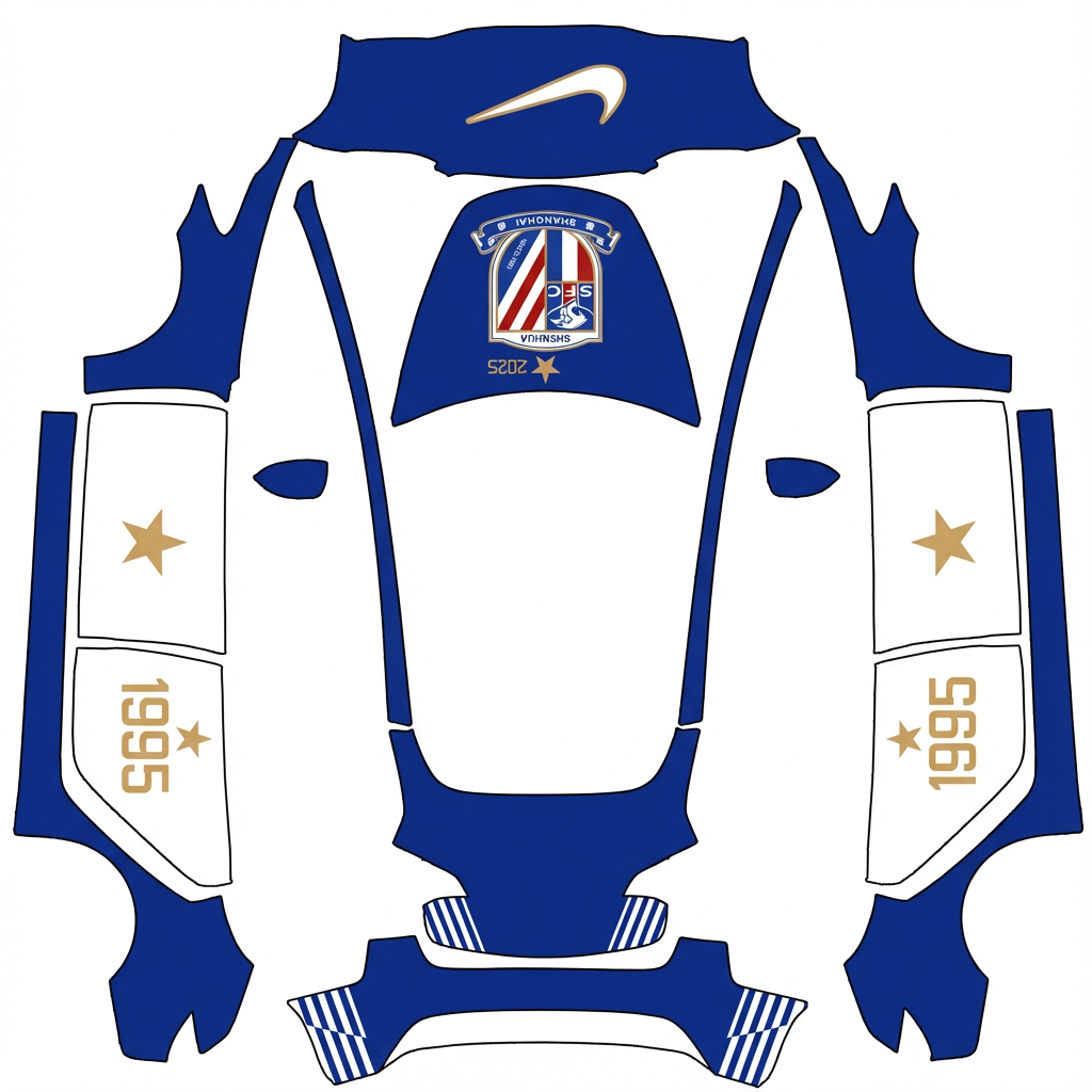 AI Design - 参照这个图，nike标志放后备箱，图片最上方1995的数字放