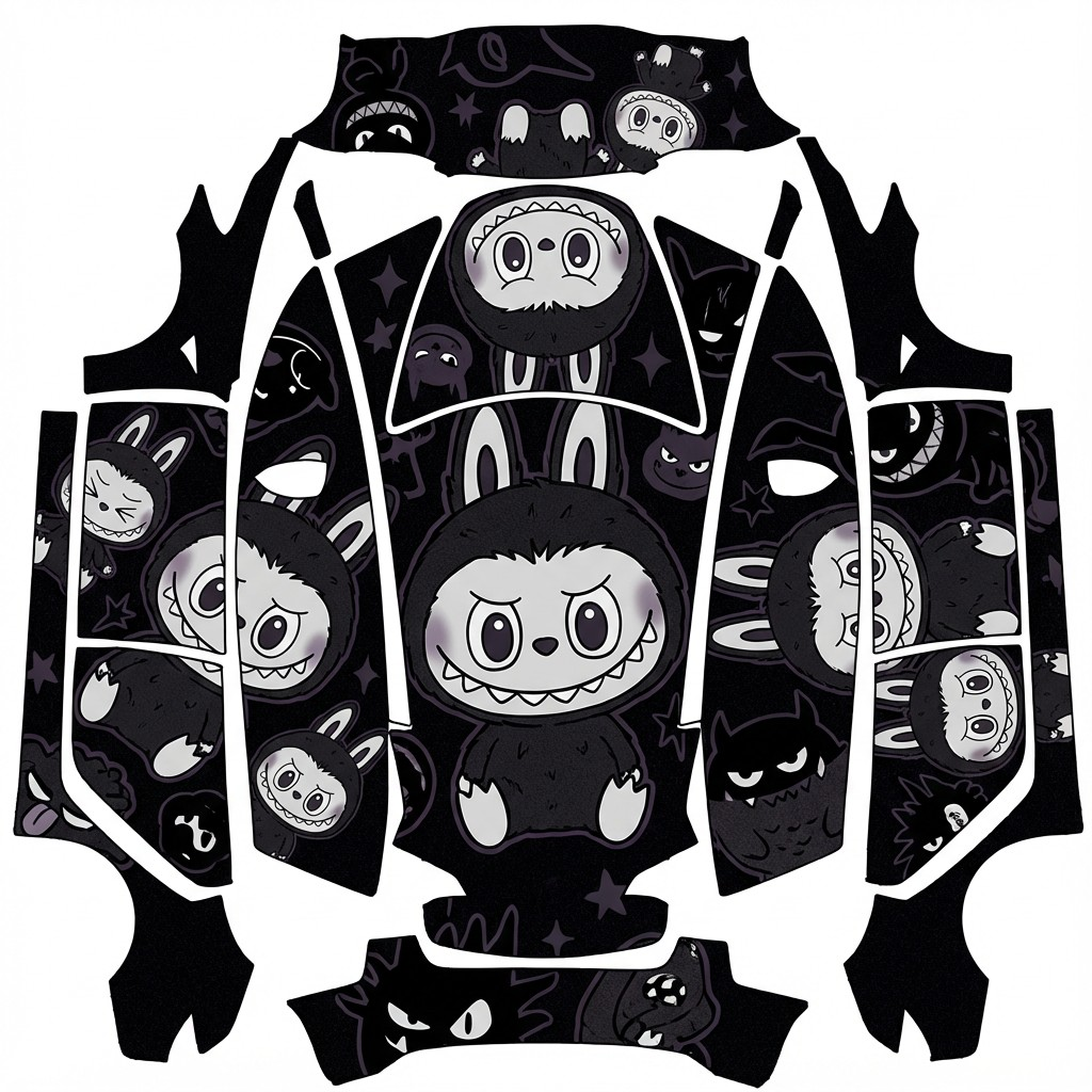 AI Design - 创建一个以黑色为主的泡泡玛特拉布布