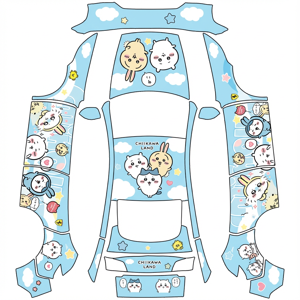 AI Design - chiikawa的痛车，每一个元素要贴合焕新modely的位