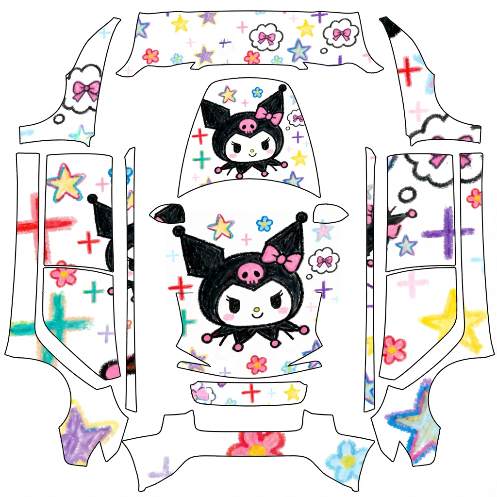 AI Design - 车身是多巴胺的图案，前备箱是这个人物的脑袋