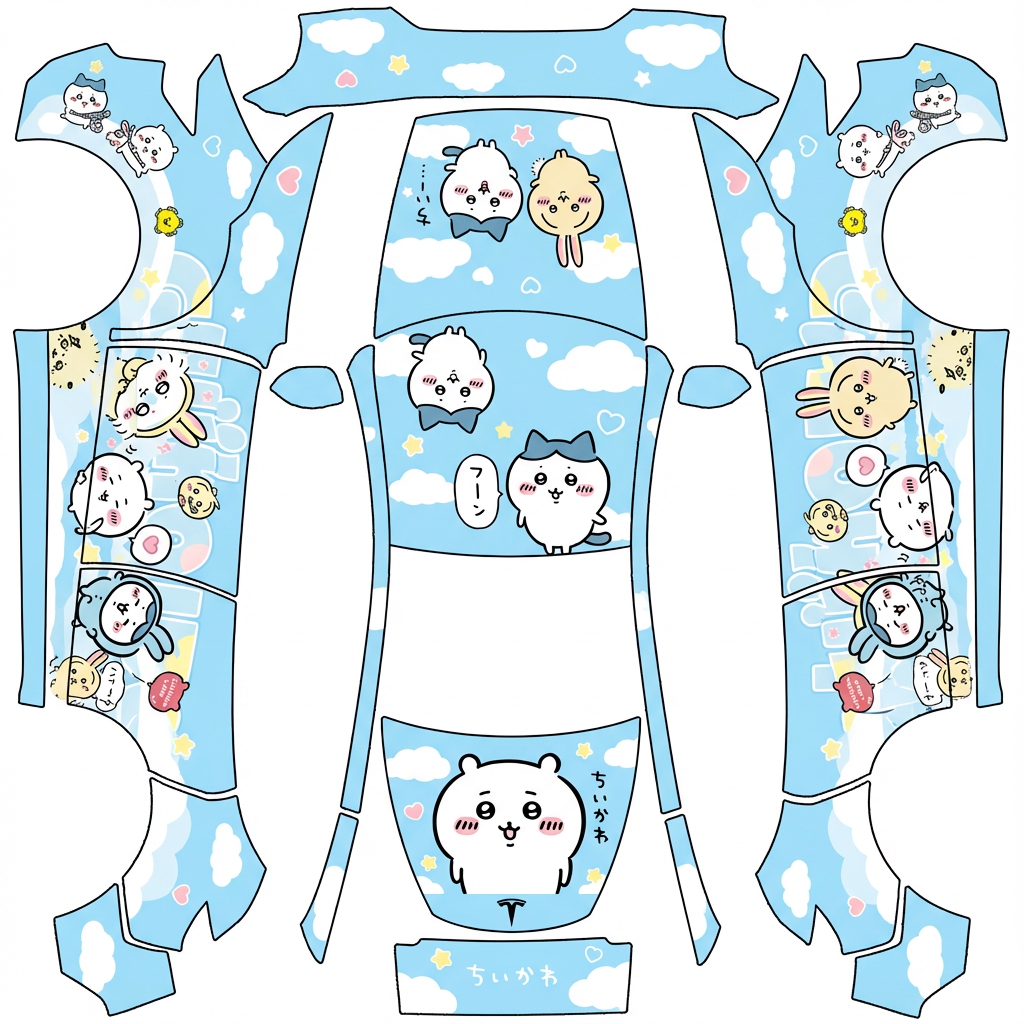 AI Design - chiikawa的痛车，每一个元素要贴合焕新modely的位