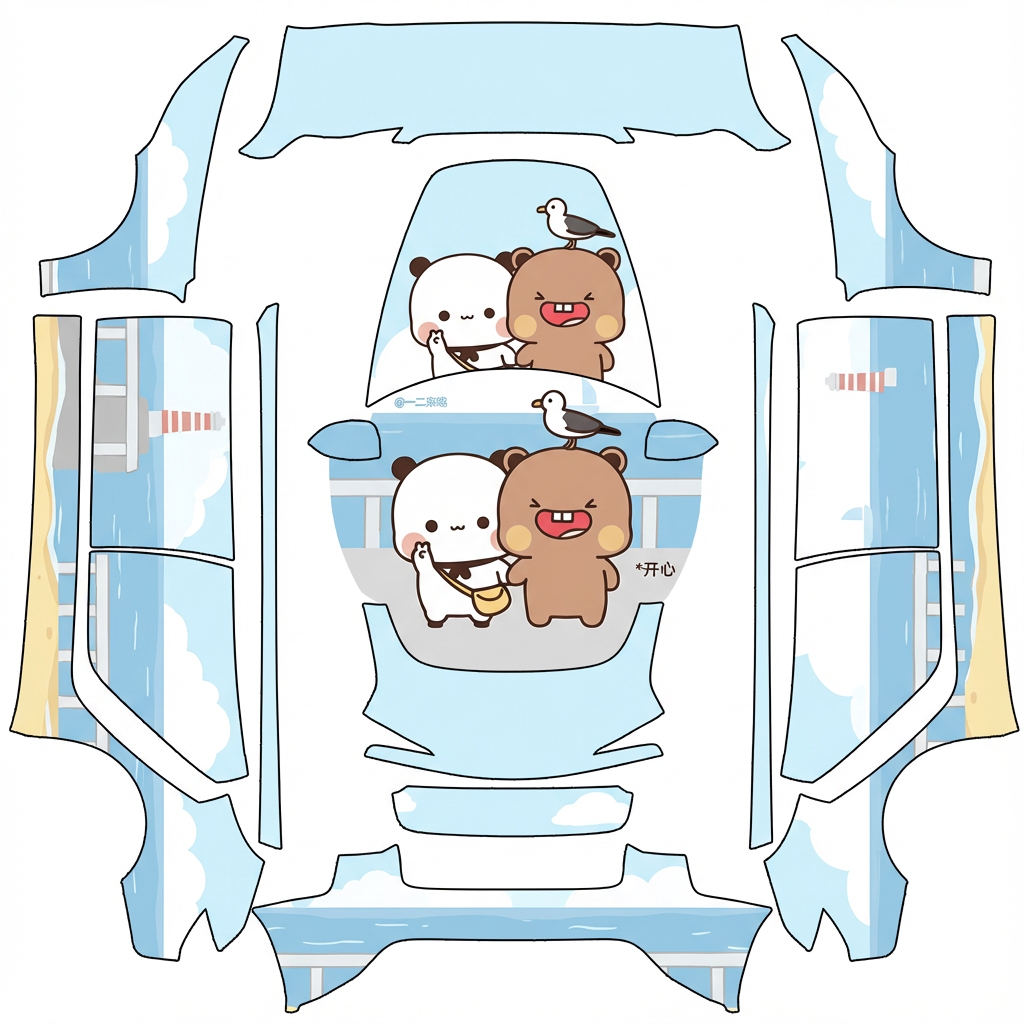 AI Design - 将一二布布绘制到模版图上。