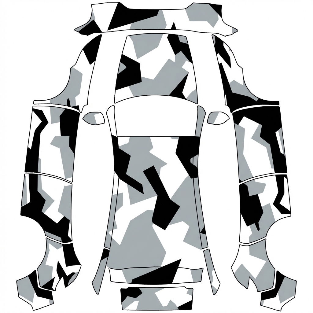 AI Design - 根据这个图片，学习生成类似的雪地迷彩涂装