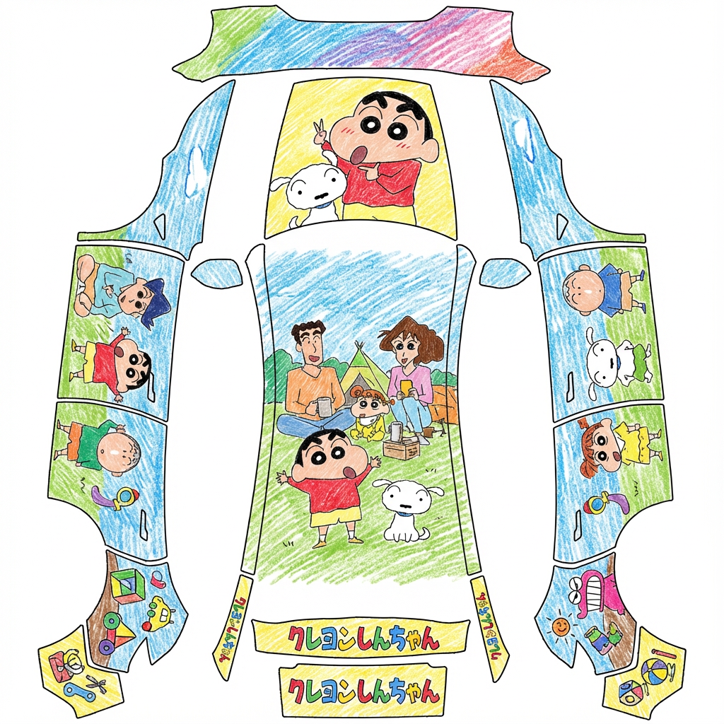 AI Design - 蜡笔小新，手绘风格。