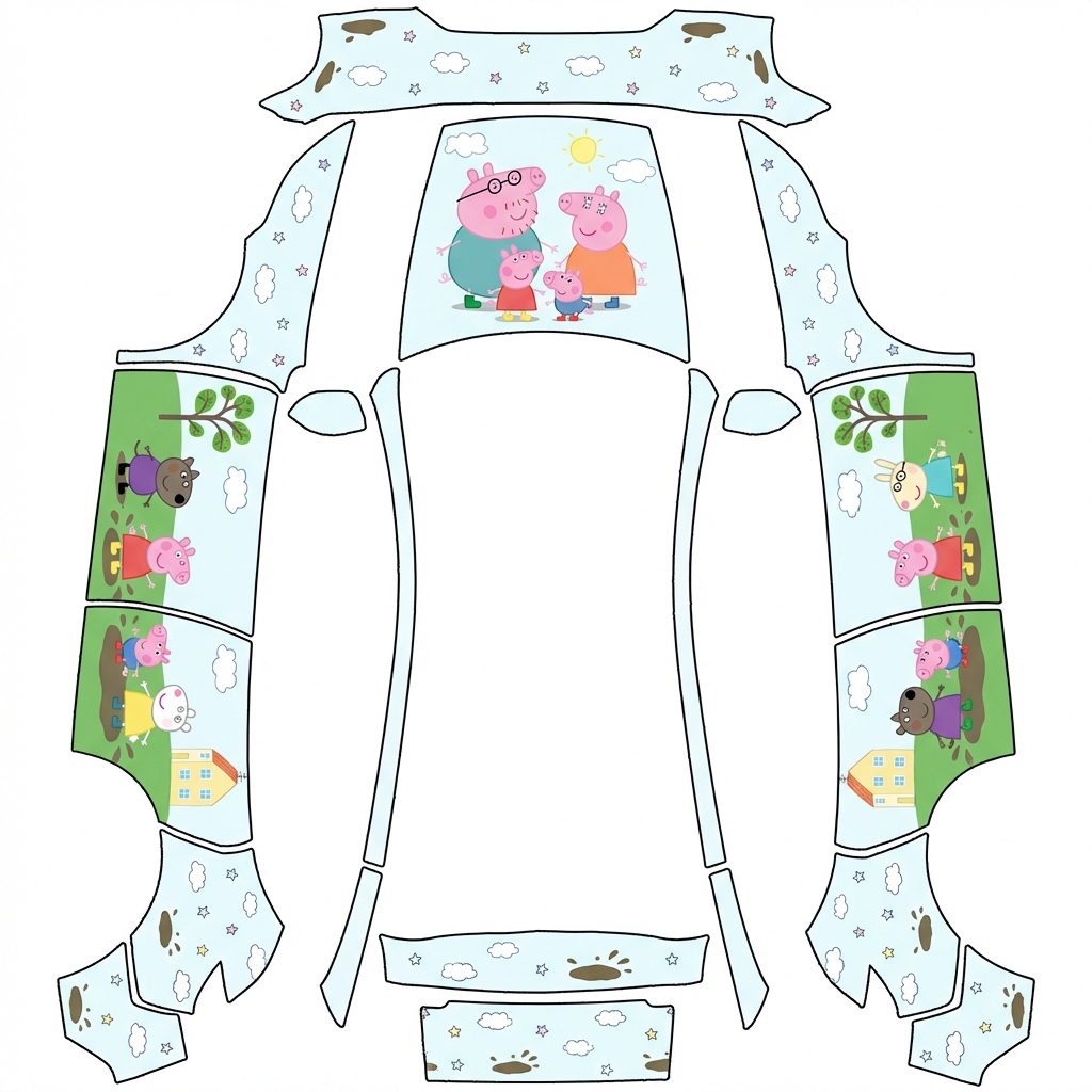 AI Design - 我要一款小猪佩奇主题的 底色是很浅的蓝色