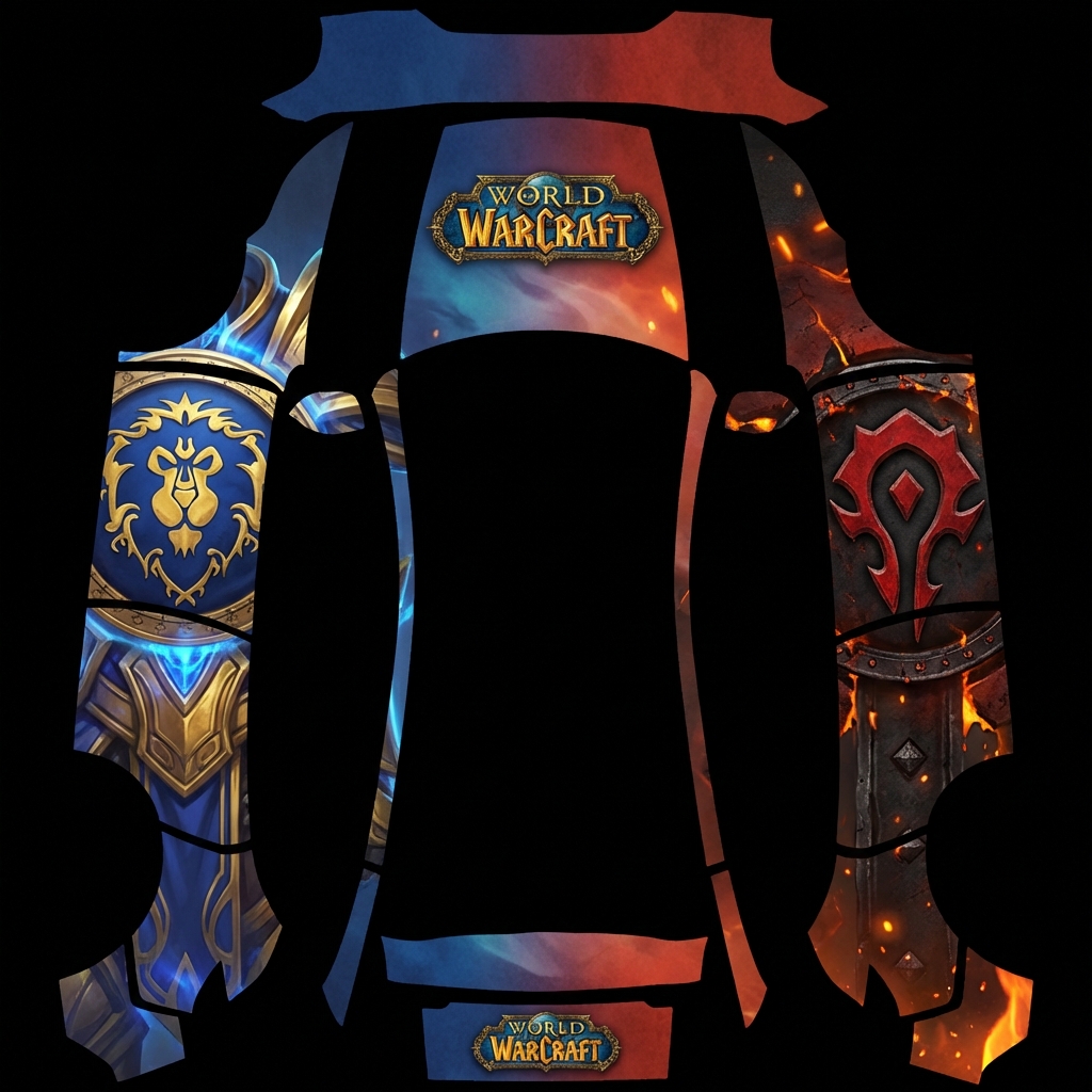 AI Design - 我想要设计一个魔兽世界主题风格的皮肤，左边是联盟LOGO和配