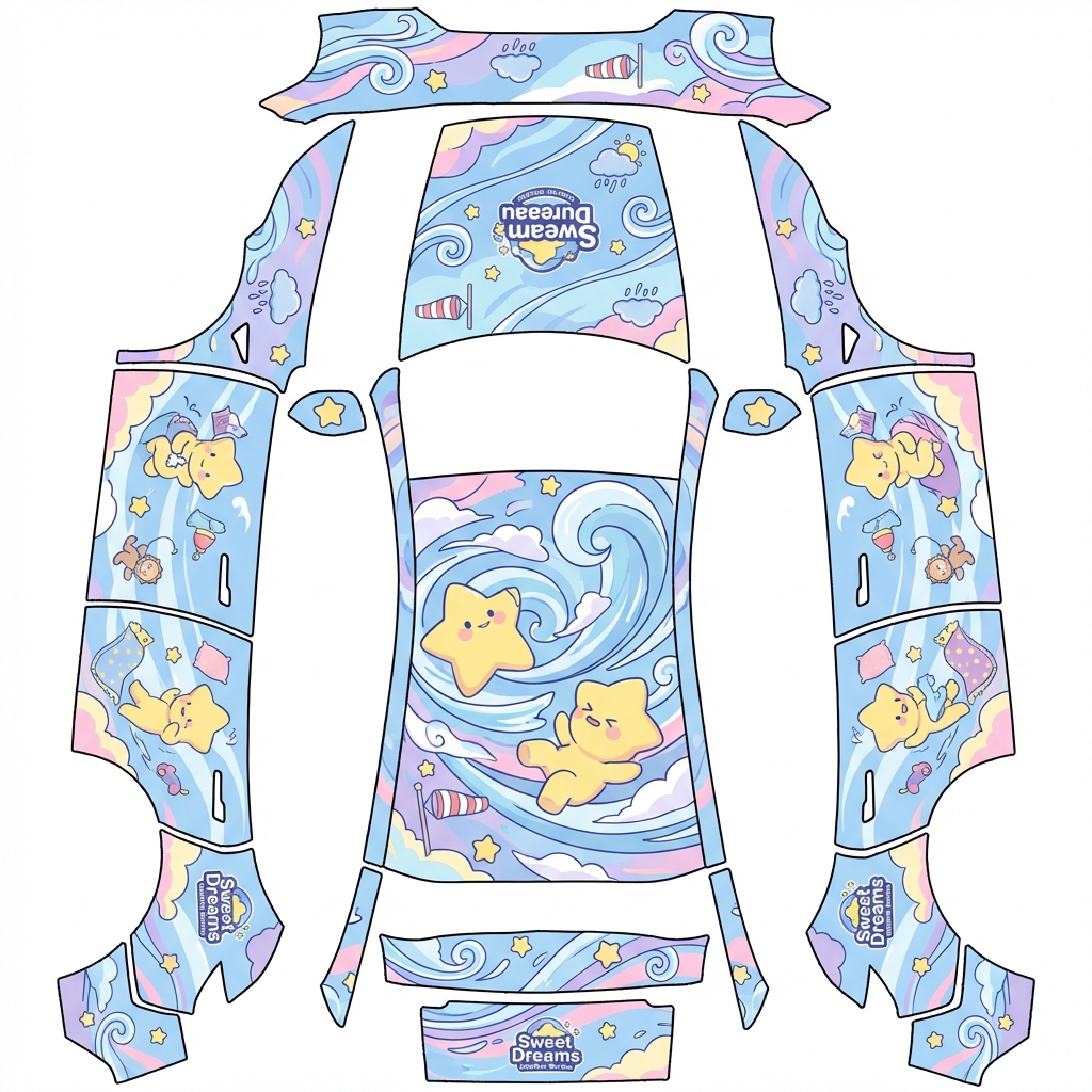 AI Design - 泡泡玛特星星人，好梦气象局系列中的大风中凌乱