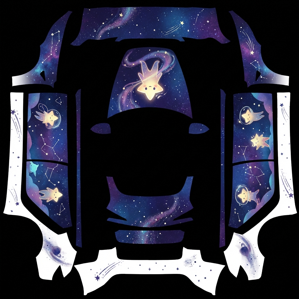 AI Design - 我要需要车辆星星人主题贴纸