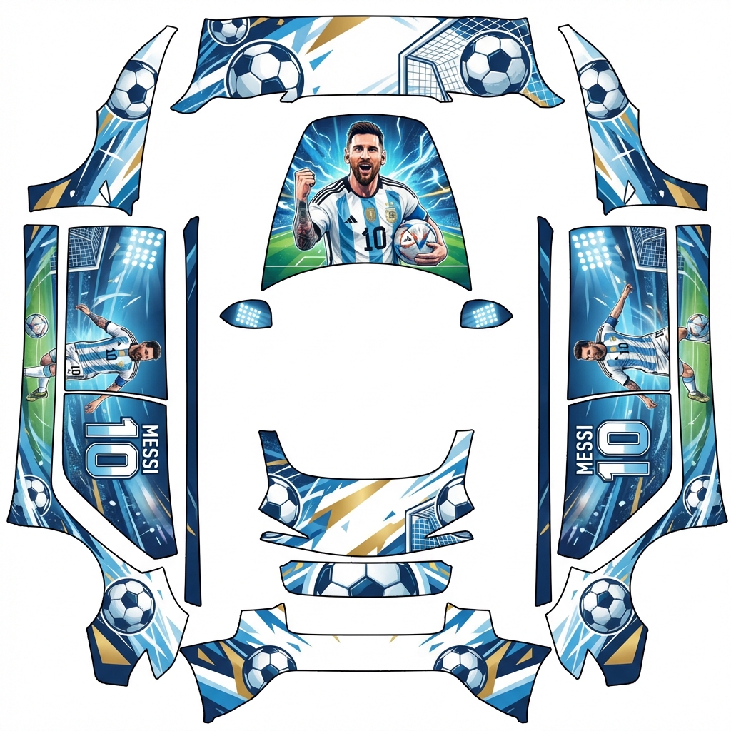 AI Design - 梅西，足球，炫酷