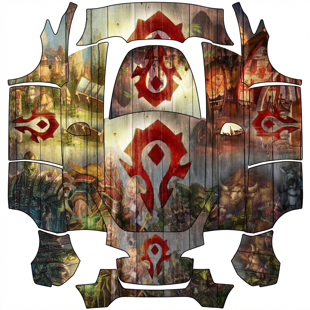 AI Design - 用这张图片设计一张魔兽世界风格的皮肤，部落标识放在车门两边