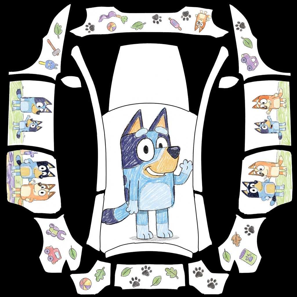 AI Design - 布鲁伊主体，手绘风格