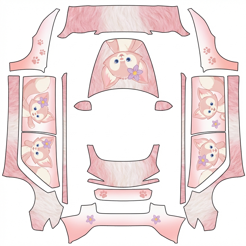 AI Design - 玲娜贝儿 用玲娜贝儿的形象设计一款可爱的 治愈的车衣