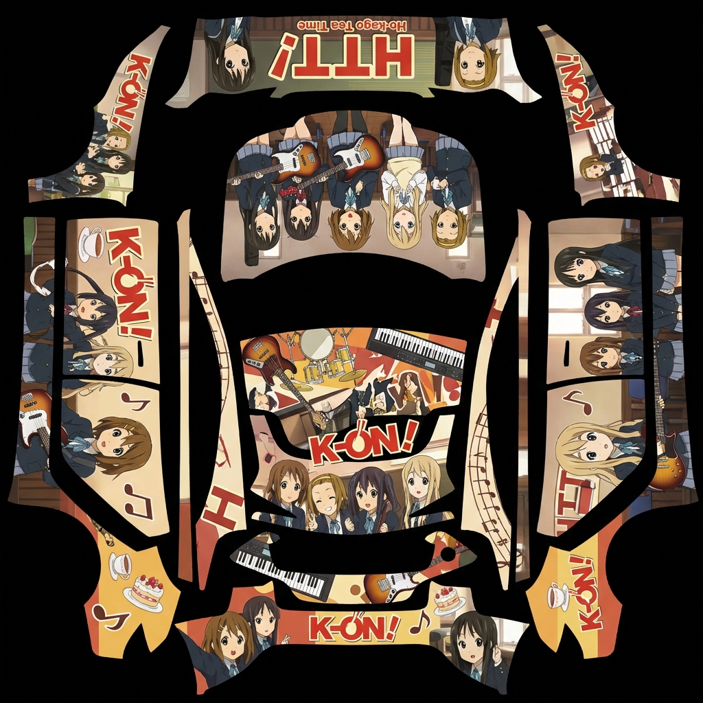 AI Design - 根据图片和网络，生成轻音少女主题，最好有k-on和HTT的字