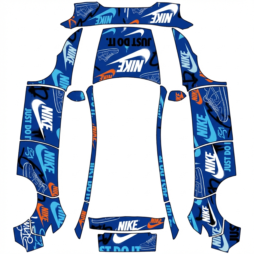 AI Design - Nike涂鸦 基础色为蓝色