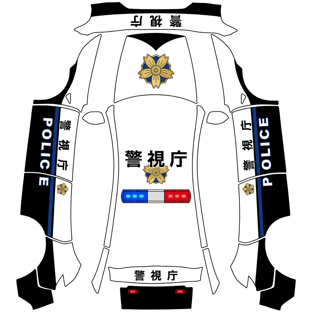 AI Design - 生成一个日本警车，警视厅那种