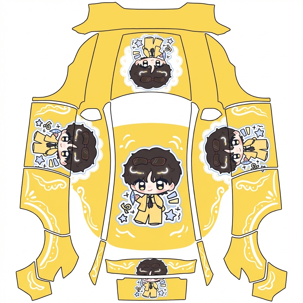 AI Design - 整体风格是黄白，融入这张卡通形象