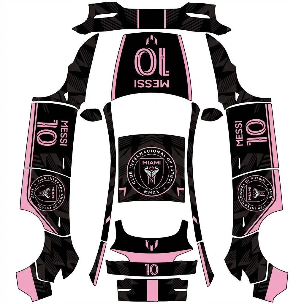 AI Design - 美职联迈阿密国际球队客场风格，要求有10号梅西的球衣号码，客