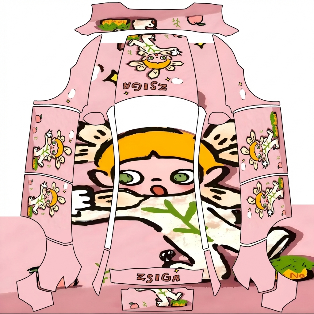 AI Design - 泡泡玛特 嘎子姐 粉色  日光之下