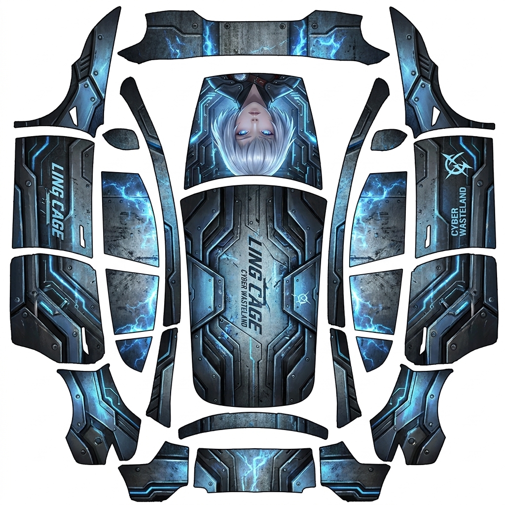 AI Design - 参考动漫灵笼的赛博末世美学风格，主角应用这张照片的人物