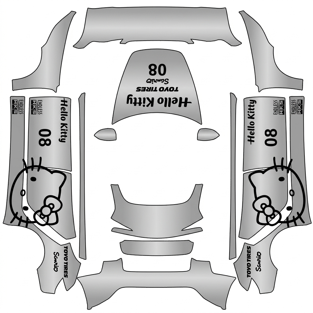 AI Design - 以这图里的车颜色和图案一模一样 除了数字改成08