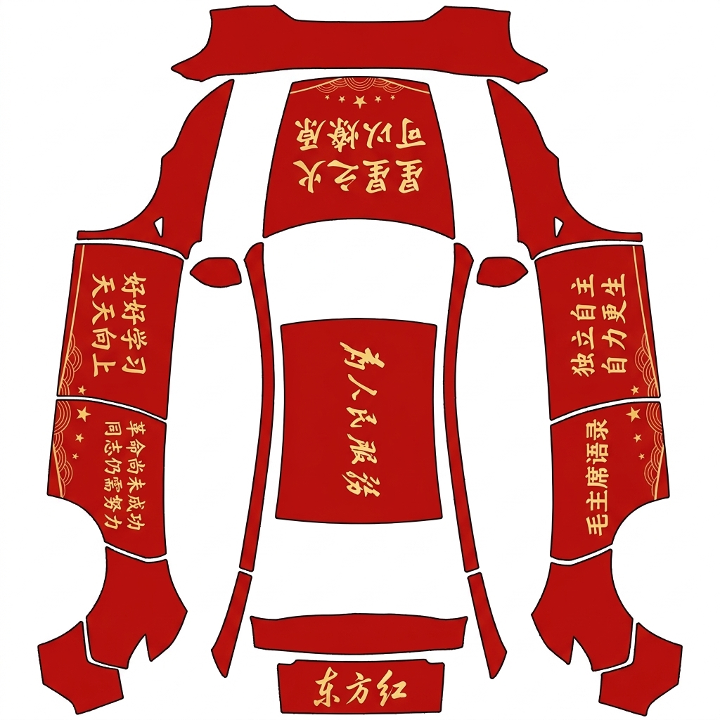 AI Design - 生成一款以毛主席语录为主题的皮肤，以红色为主色调，搭配一些经