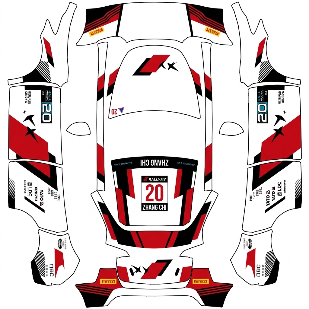 AI Design - 参考《飞驰人生3》中张弛主角的奥迪赛车涂装，套用到Model