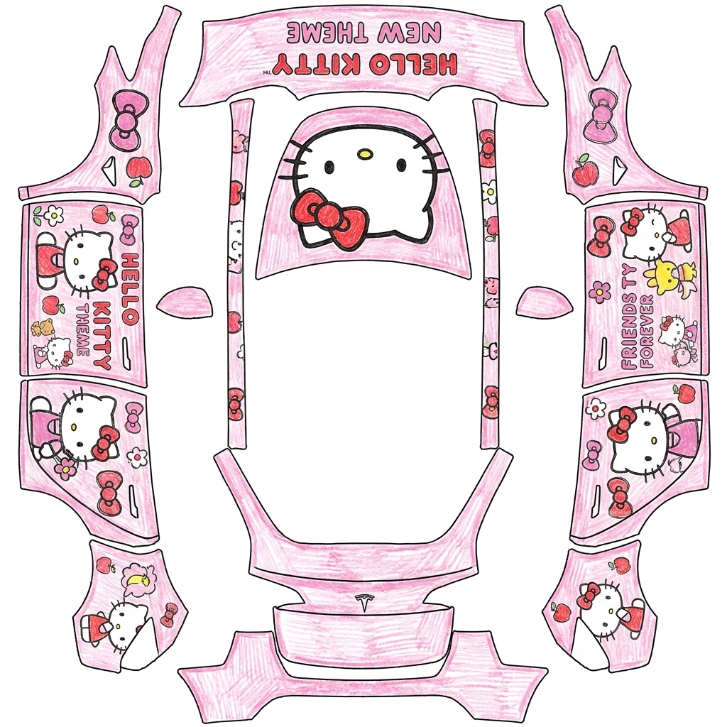 AI Design - 凯蒂猫新主题，手绘风格