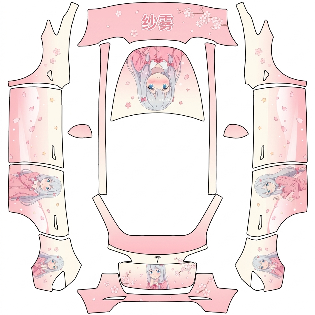 AI Design - 
《埃罗芒阿老师》女主角和泉纱雾主题车衣，1:1还原原作形象