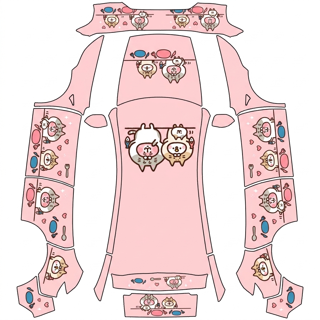 AI Design - 生成kanahei猫咪主题，底色尽量选和谐的粉红色