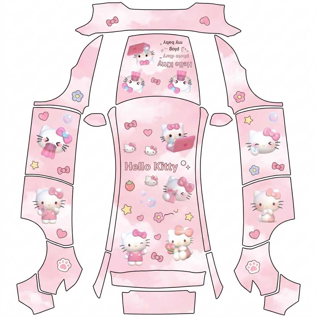 AI Design - 想要一张整体风格为粉色加白色的，上面不均匀的排列着类似于图上