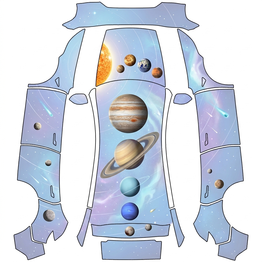AI Design - 太阳系各种行星都有的皮肤，要好看一点，背景色不要太深