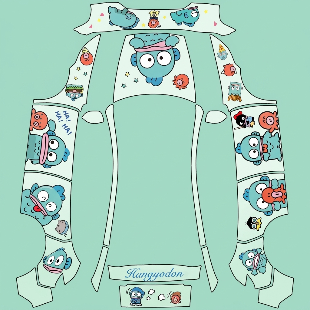 AI Design - 请根据参考图，设计出相应的【丑鱼汉顿】特斯拉焕新版model