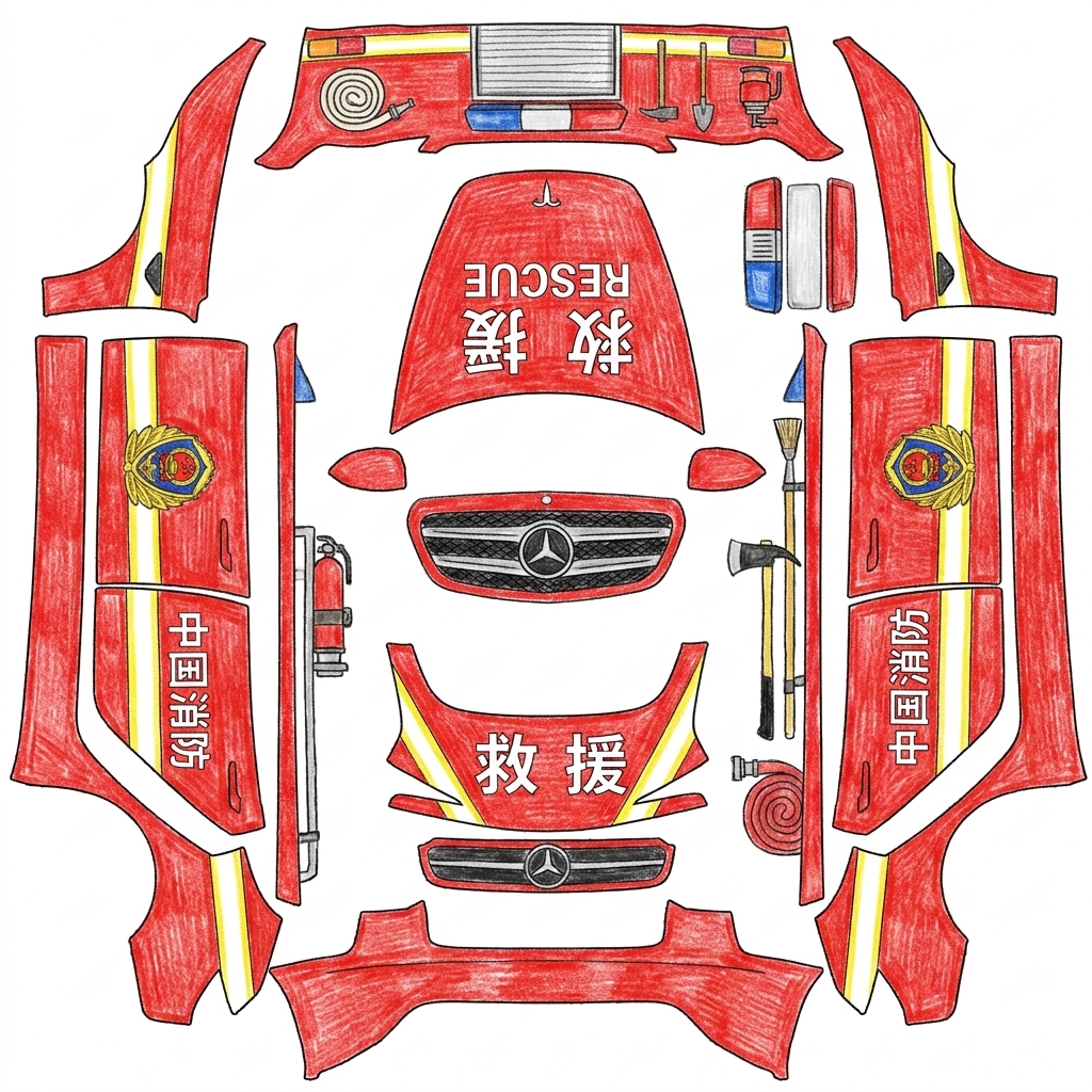 AI Design - 设置一款中国消防的手绘风格
