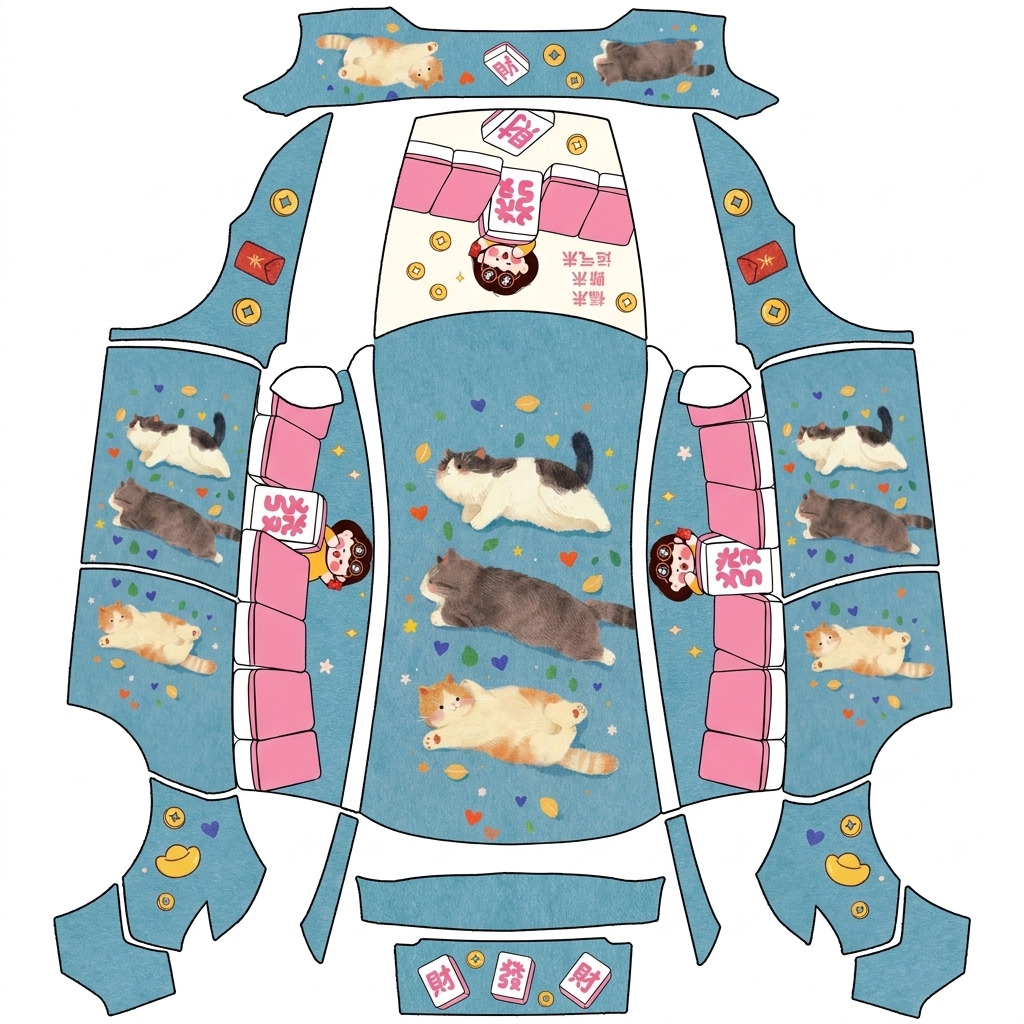 AI Design - 可爱女孩，可爱猫咪