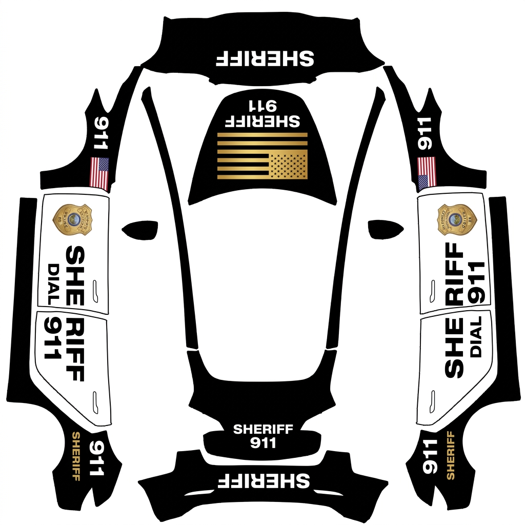 AI Design - 做一个老款3的美国警察皮肤SHERIFF 参考这个图片 带着