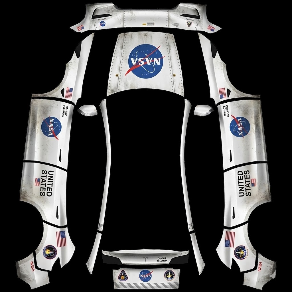 NASA - Model Y 焕新版皮肤设计 | Tesla Wrap 自定义贴膜设计