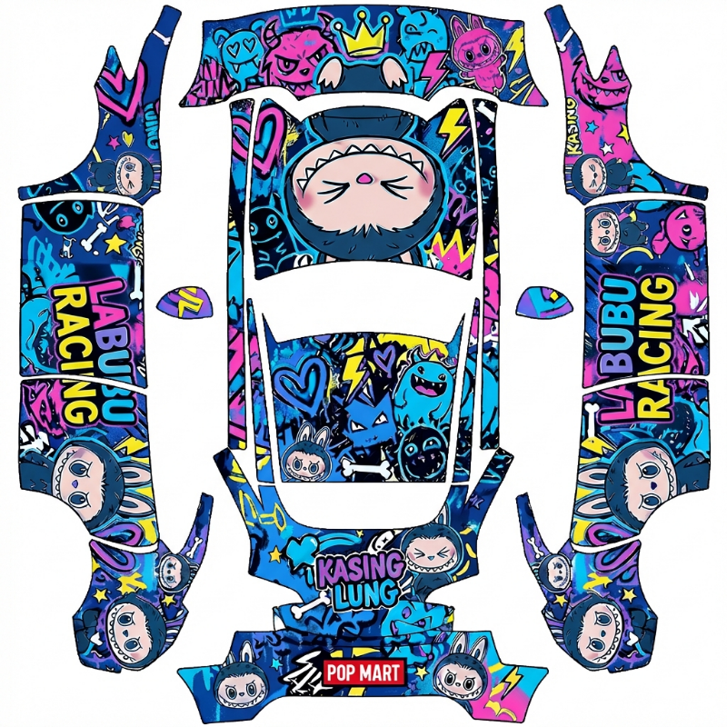 AI Design - 拉布布风格，蓝色系为主