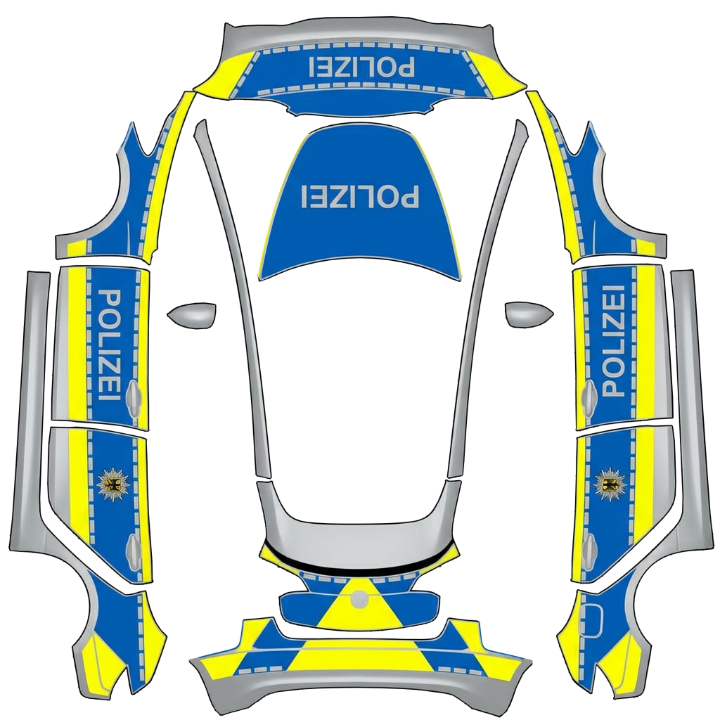 蓝黄配色POLIZEI