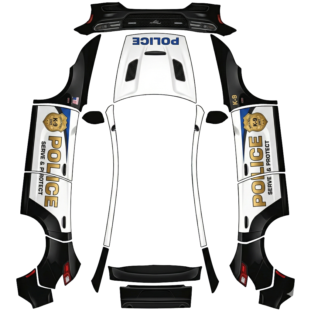 警车-黑白配色-炫酷-MY焕新