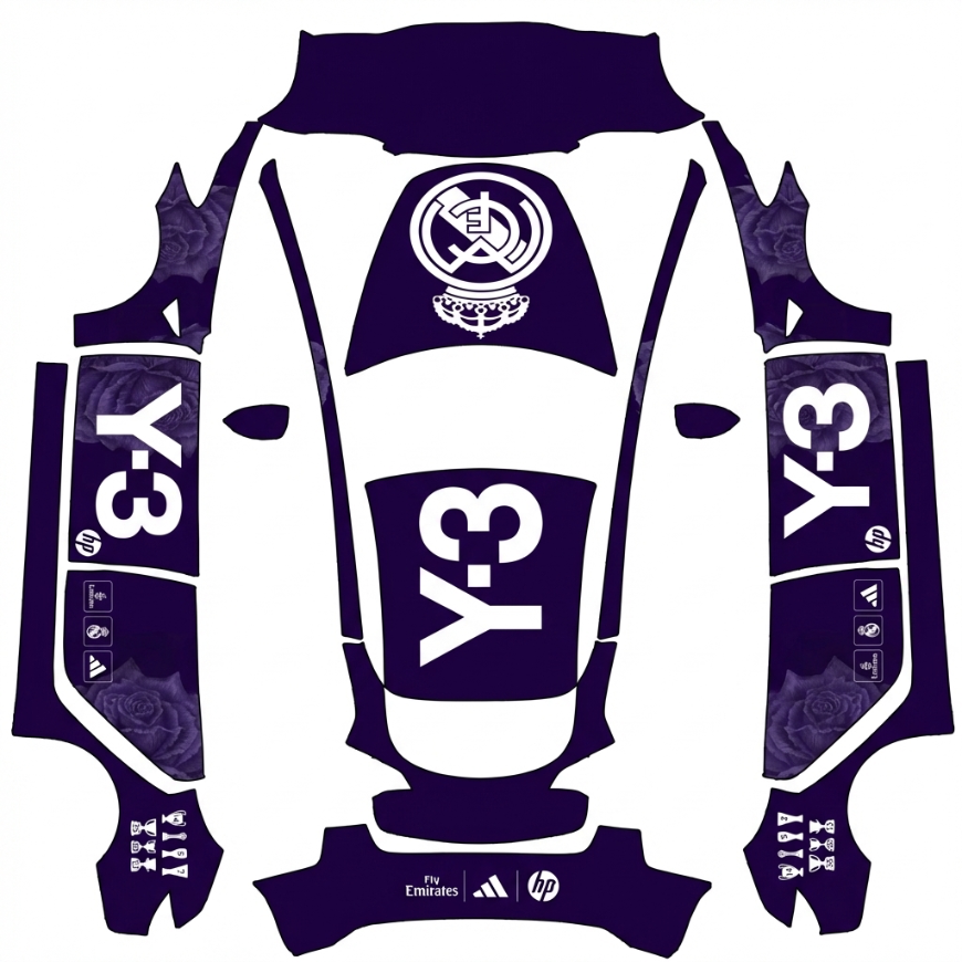 皇马Y3联名紫玫瑰