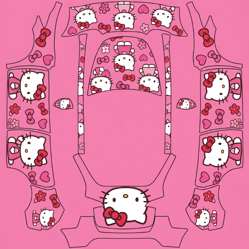 AI Design - hello Kitty卡通图案 粉色底色