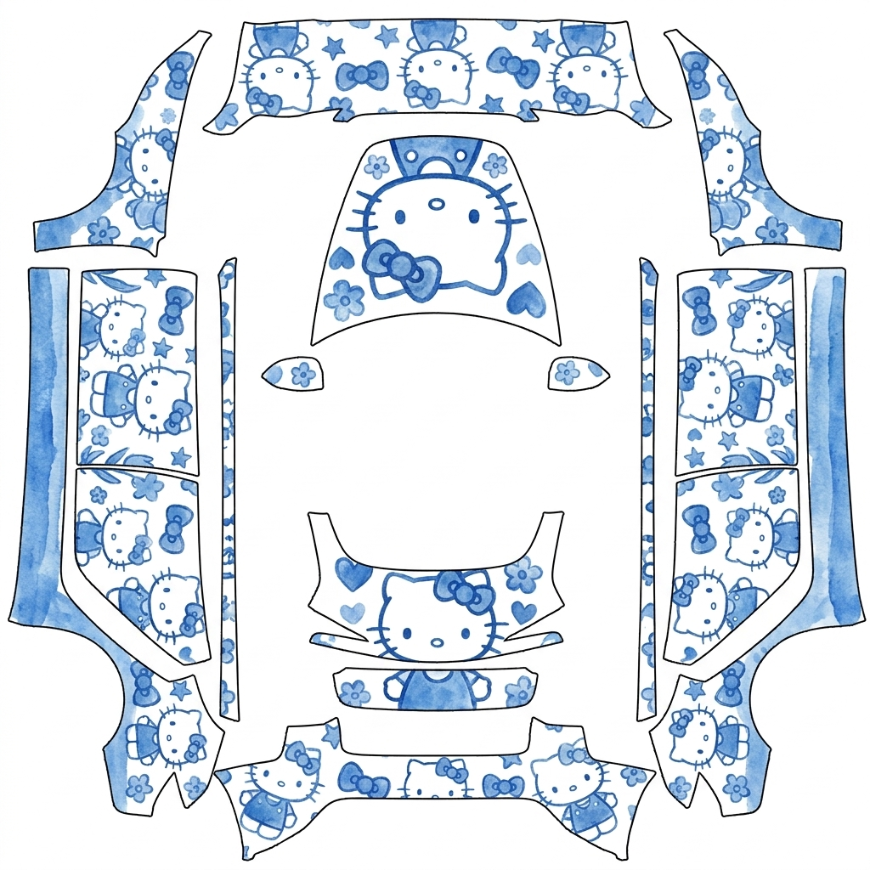 hellokitty 蓝色水彩主题